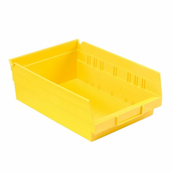 Global Industrial Plastic Nesting Storage Shelf Bin 8-3/8inW x 11-5/8inD x 4inH Yellow 184843YL
